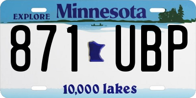 MN license plate 871UBP