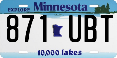 MN license plate 871UBT