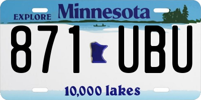MN license plate 871UBU