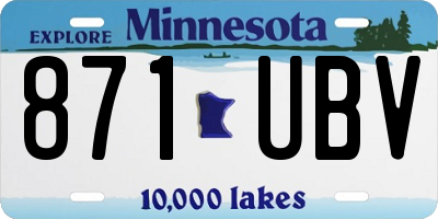 MN license plate 871UBV