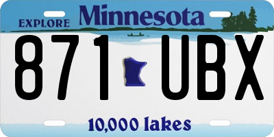 MN license plate 871UBX