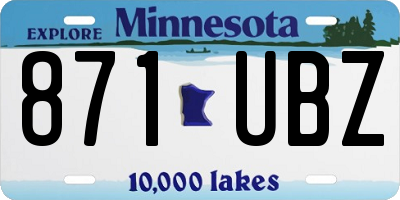 MN license plate 871UBZ