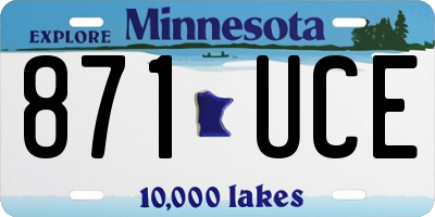 MN license plate 871UCE