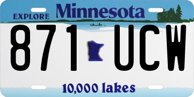 MN license plate 871UCW