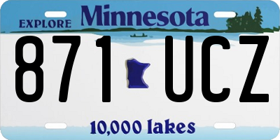 MN license plate 871UCZ