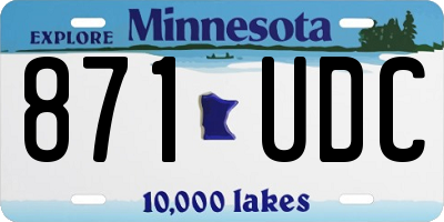 MN license plate 871UDC