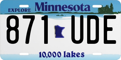 MN license plate 871UDE