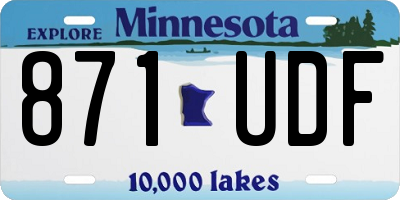 MN license plate 871UDF