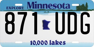 MN license plate 871UDG