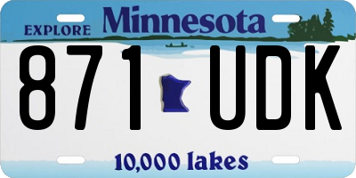 MN license plate 871UDK
