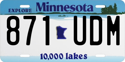 MN license plate 871UDM