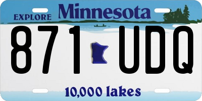 MN license plate 871UDQ