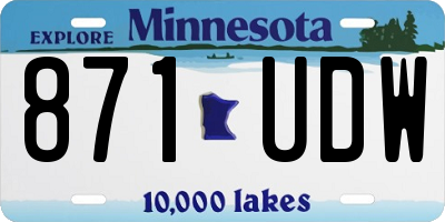 MN license plate 871UDW