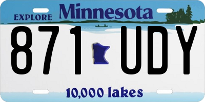 MN license plate 871UDY