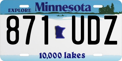 MN license plate 871UDZ