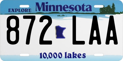 MN license plate 872LAA