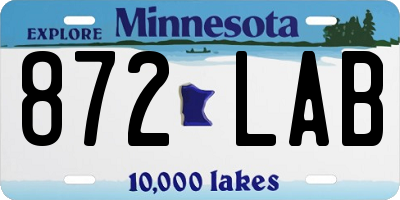 MN license plate 872LAB