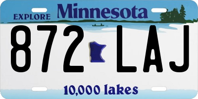 MN license plate 872LAJ