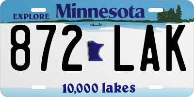 MN license plate 872LAK