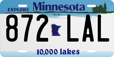 MN license plate 872LAL