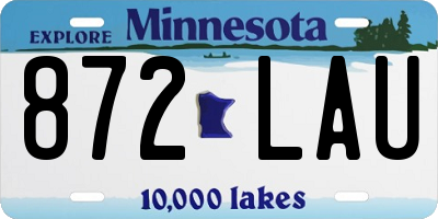 MN license plate 872LAU