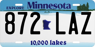 MN license plate 872LAZ