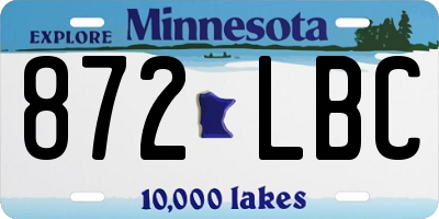 MN license plate 872LBC