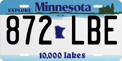 MN license plate 872LBE