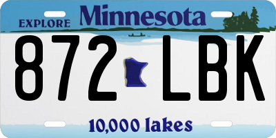 MN license plate 872LBK