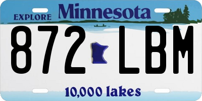 MN license plate 872LBM