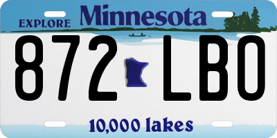 MN license plate 872LBO