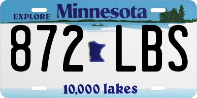 MN license plate 872LBS