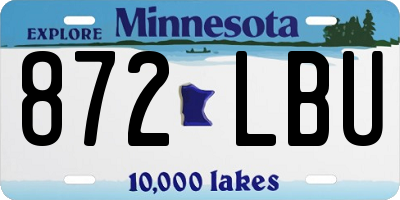 MN license plate 872LBU