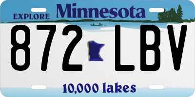 MN license plate 872LBV