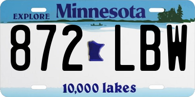 MN license plate 872LBW
