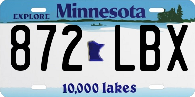 MN license plate 872LBX