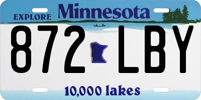 MN license plate 872LBY