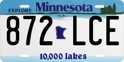 MN license plate 872LCE