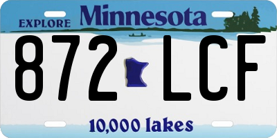 MN license plate 872LCF