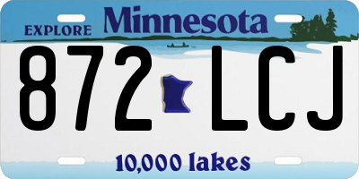 MN license plate 872LCJ