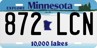 MN license plate 872LCN