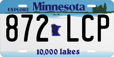 MN license plate 872LCP