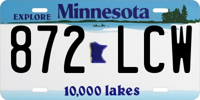 MN license plate 872LCW
