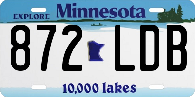 MN license plate 872LDB