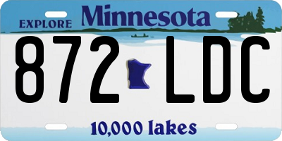 MN license plate 872LDC