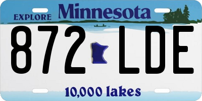 MN license plate 872LDE