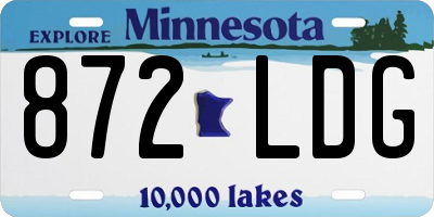 MN license plate 872LDG