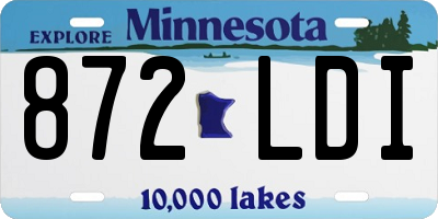 MN license plate 872LDI