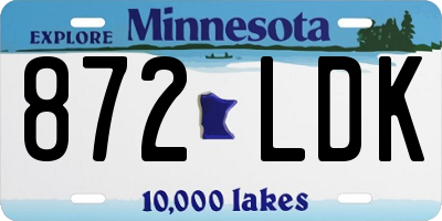 MN license plate 872LDK