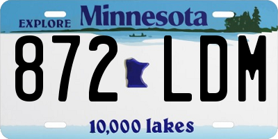 MN license plate 872LDM